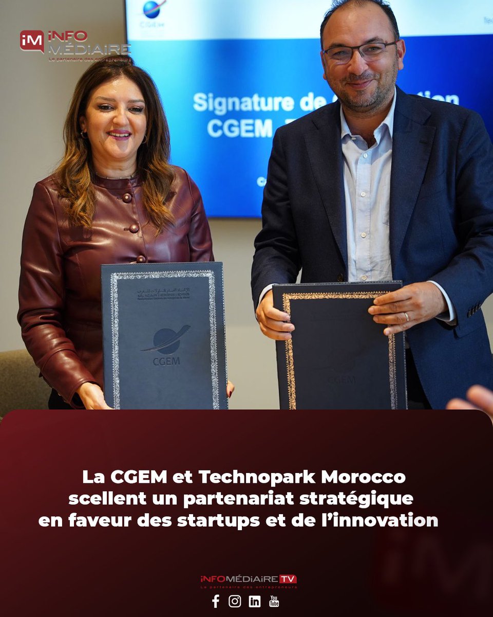 Maroc / Ecosystème des startups et innovation technologique : La CGEM et Technopark Morocco signent un partenariat stratégique